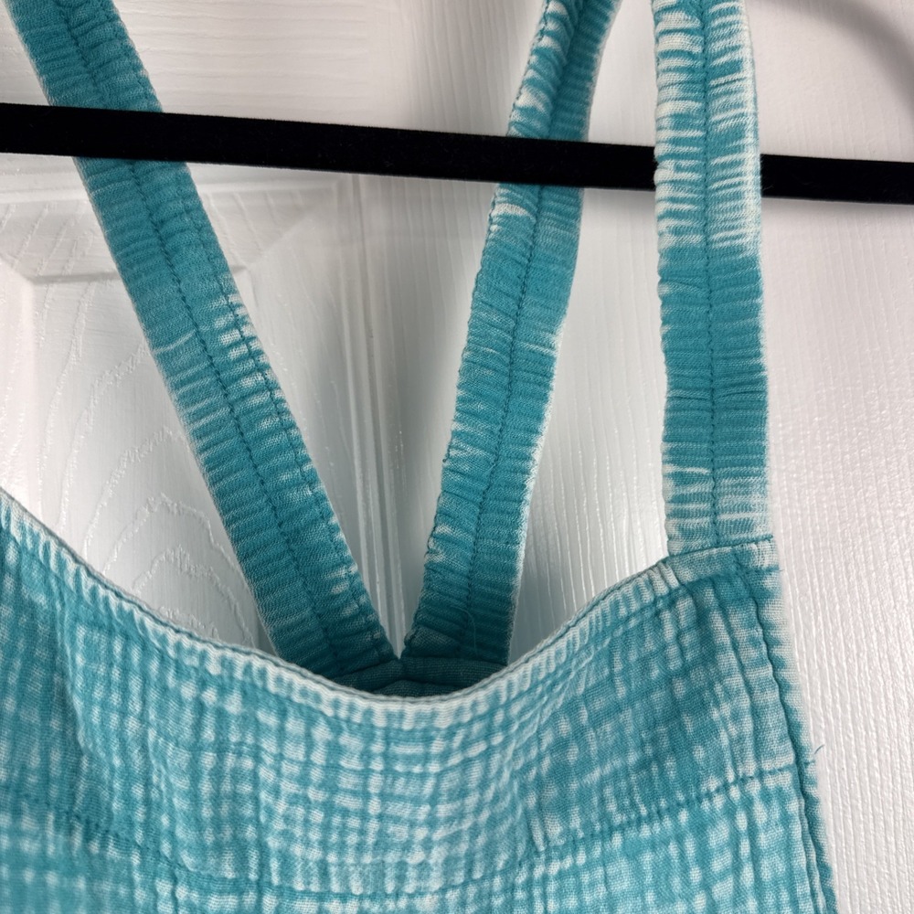 Zenana Kelly Green Washed Double Gauze Wide Leg Overalls Size Medium NWOT BOHO - Picture 7 of 13